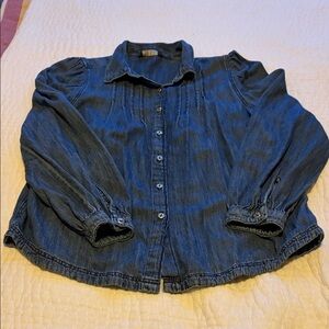 Blue Denim Button-Up Shirt